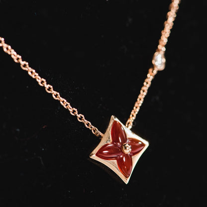 [Opulent Aurora]STAR NECKLACE PINK GOLD 1 DIAMOND