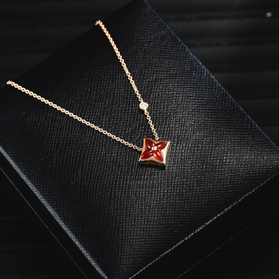 [Opulent Aurora]STAR NECKLACE PINK GOLD 1 DIAMOND
