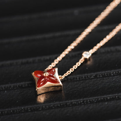 [Opulent Aurora]STAR NECKLACE PINK GOLD 1 DIAMOND