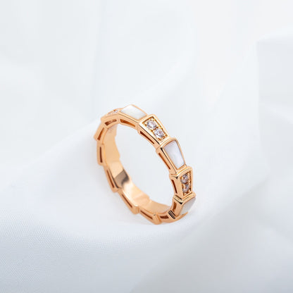[Opulent Aurora]SERPENTI RING PINK GOLD DIAMOND MOP 3MM