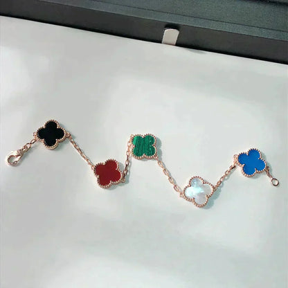 [Amore Jewelry]CLOVER 5 MOTIFS MULTICOLOR BRACELET