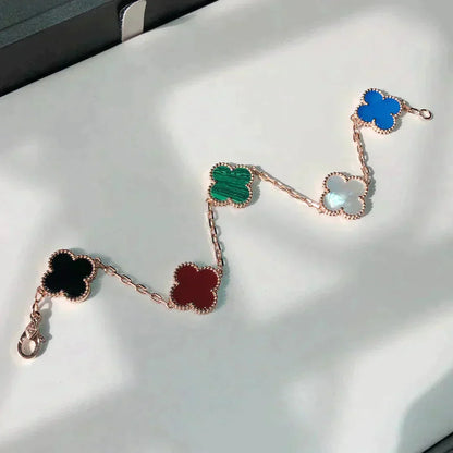 [Amore Jewelry]CLOVER 5 MOTIFS MULTICOLOR BRACELET