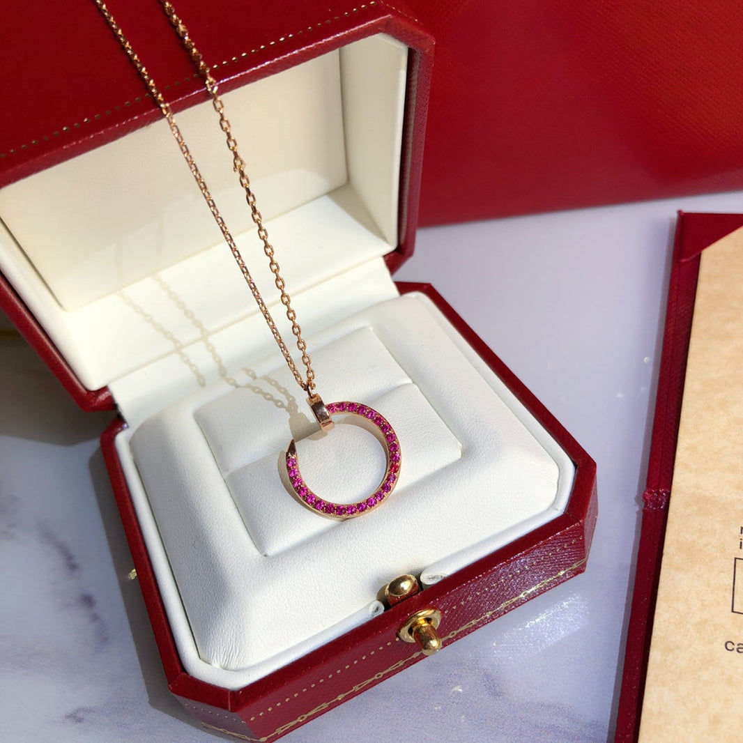 [Amore Jewelry]JUSTE NECKLACE GOLD RED DIAMONDS