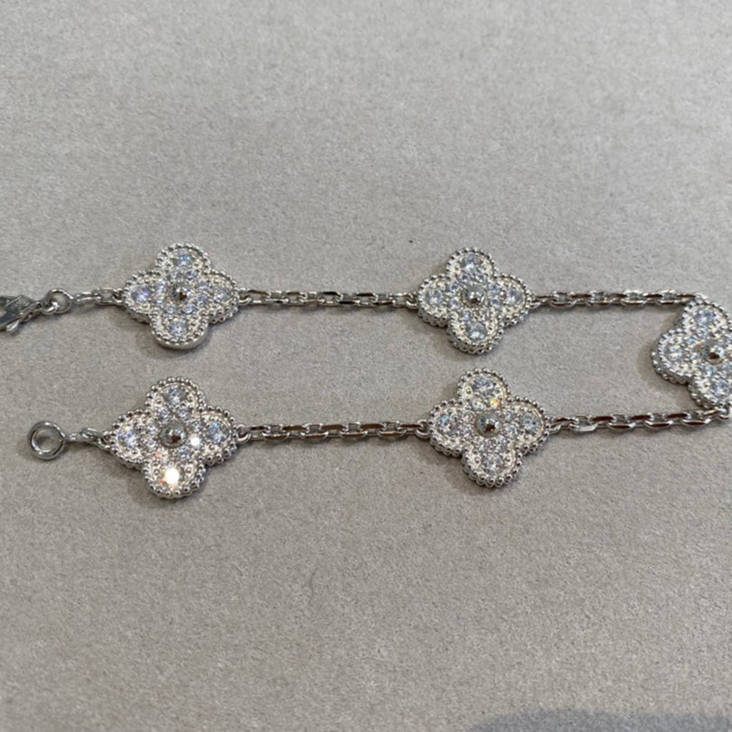 [Opulent Aurora]CLOVER 5 MOTIFS  DIAMOND BRACELET SILVER