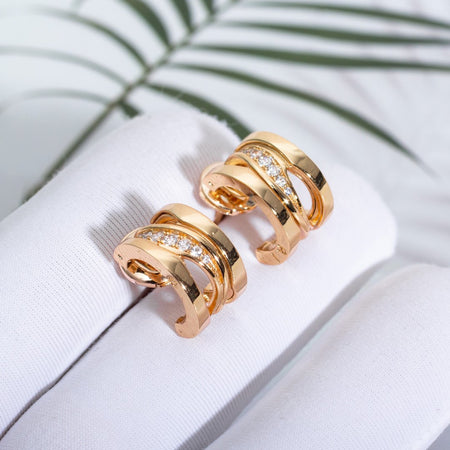 [Amore Jewelry]ZERO 1 PINK GOLD DIAMONDS EARRINGS