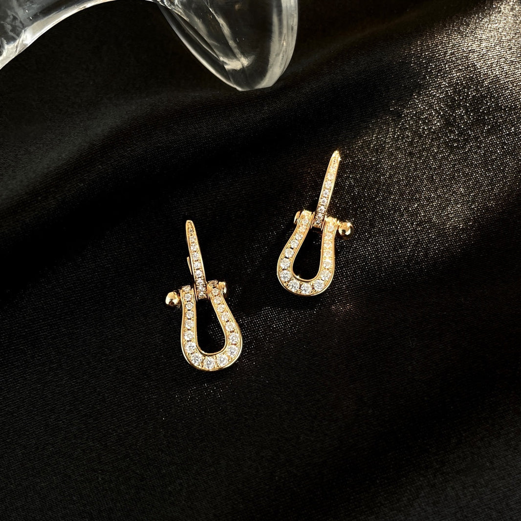 [Amore Jewelry]FORCE 10 FULL DIAMOND DROP EARRINGS MEDIUM MODEL