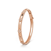 [Amore Jewelry]CLOVER BRACELET 4MM DIAMONDS