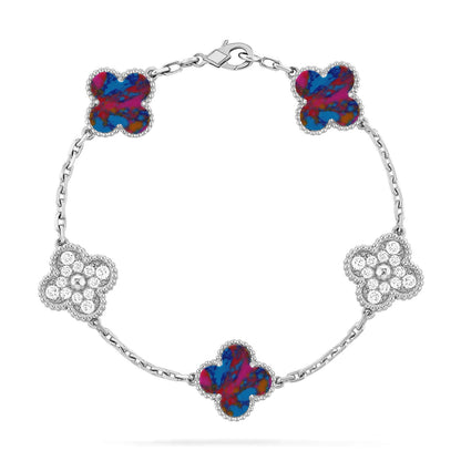 [Amore Jewelry]CLOVER 5 MOTIF COLOR GEMSTONES BRACELET COLLECTION