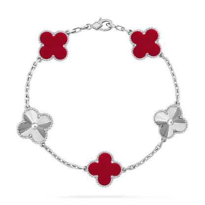 [Amore Jewelry] CLOVER 5 MOTIF RED CORNELIAN BRACELET COLLECTION
