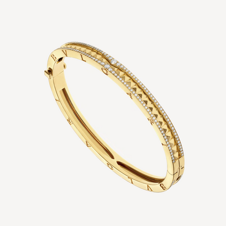 [Amore Jewelry]ZERO 1 SPIRAL AND PAVED DIAMOND GOLD BRACELET