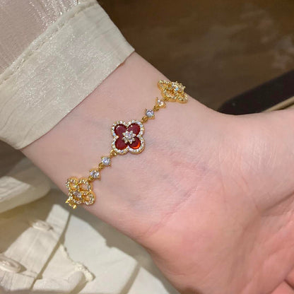 [Amore Jewelry]CLOVER 5 MOTIF PINK BLUE RED WHITE BRACELET