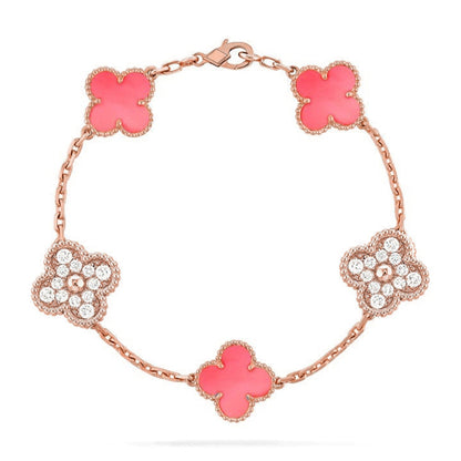[Amore Jewelry] CLOVER 5 MOTIFS  PINK MOP BRACELET COLLECTION