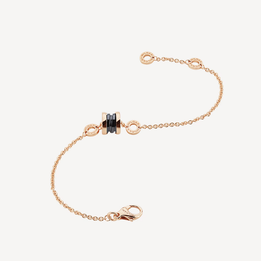 [Amore Jewelry]ZERO 1 SOFT PINK GOLD AND BLACK CERAMIC BRACELET