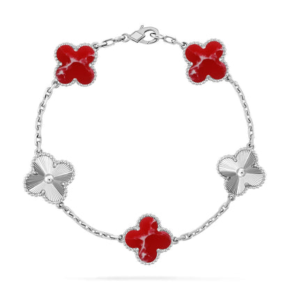[Amore Jewelry]CLOVER 5 MOTIF RED PATTERN BRACELET COLLECTION