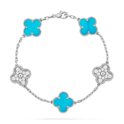 [Amore Jewelry] CLOVER 5 MOTIF TURQUOISE BRACELET COLLECTION