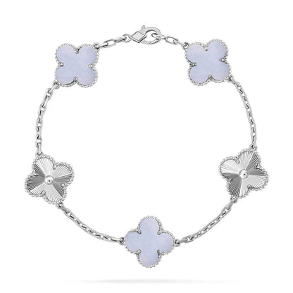 [Amore Jewelry] CLOVER 5 MOTIF PURPLE CHALCEDONY BRACELET COLLECTION