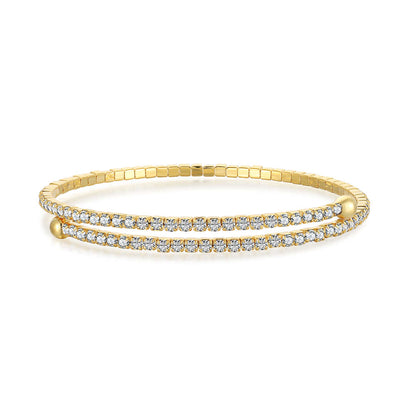 [Amore Jewelry]Row of Diamonds Round Fashion Bracelet