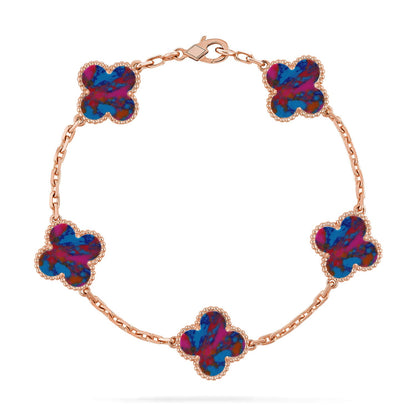 [Amore Jewelry]CLOVER 5 MOTIF COLOR GEMSTONES BRACELET COLLECTION