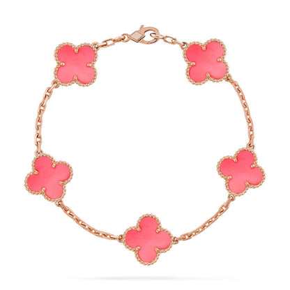 [Amore Jewelry] CLOVER 5 MOTIFS  PINK MOP BRACELET COLLECTION