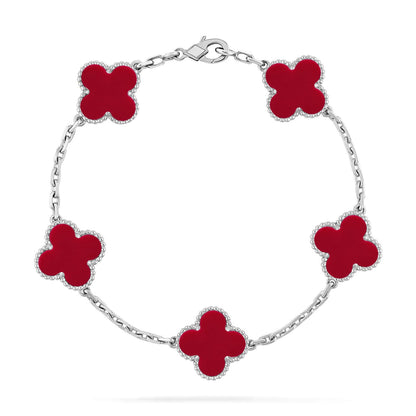 [Amore Jewelry] CLOVER 5 MOTIF RED CORNELIAN BRACELET COLLECTION