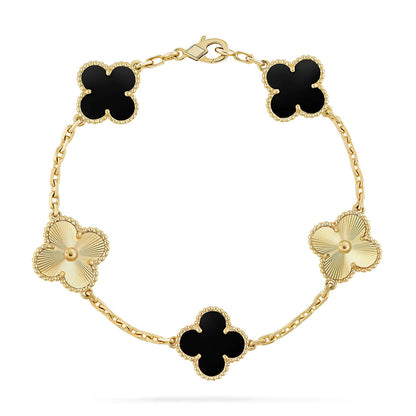 [Amore Jewelry] CLOVER 5 MOTIF ONYXS BRACELET COLLECTION