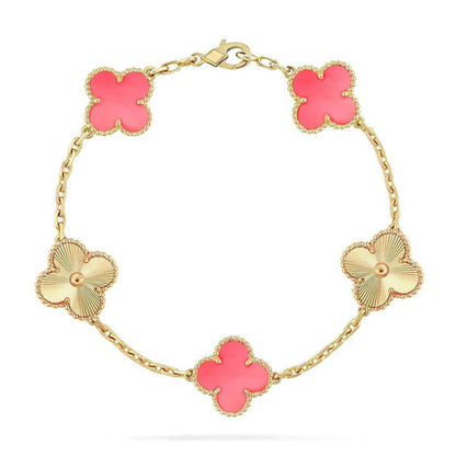 [Amore Jewelry] CLOVER 5 MOTIFS  PINK MOP BRACELET COLLECTION
