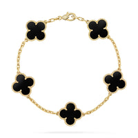 [Amore Jewelry]CLOVER  5 MOTIFS BLACK ONYX BRACELET