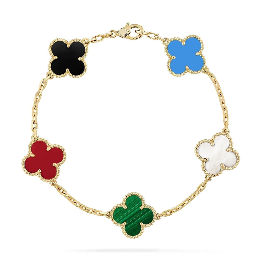 [Amore Jewelry]CLOVER 5 MOTIFS MULTICOLOR  BRACELET