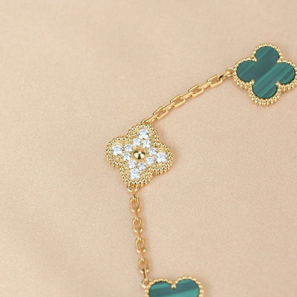 [Amore Jewelry] CLOVER 5 MOTIF MALACHITE BRACELET COLLECTION