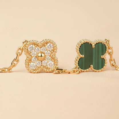 [Amore Jewelry] CLOVER 5 MOTIF MALACHITE BRACELET COLLECTION