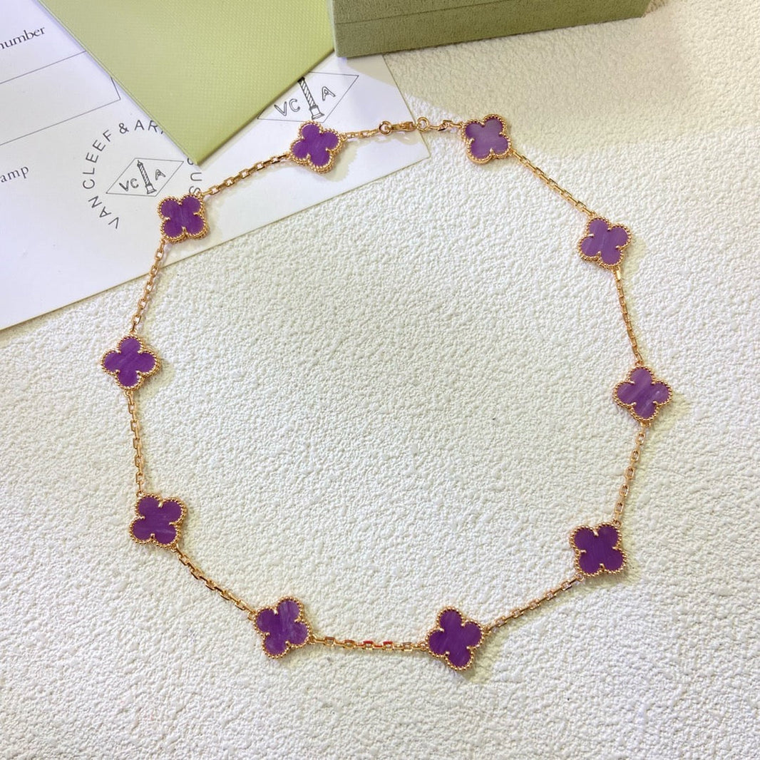 [Amore Jewelry]CLOVER 10 MOTIFS  PURPLE VIOLET  NECKLACE