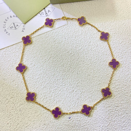[Amore Jewelry]CLOVER 10 MOTIFS  PURPLE VIOLET  NECKLACE