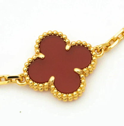 [Amore Jewelry] CLOVER 5 MOTIF RED CORNELIAN BRACELET COLLECTION