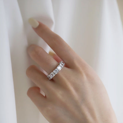 [Amore Jewelry]Elegant Princess Cut Tennis Ring