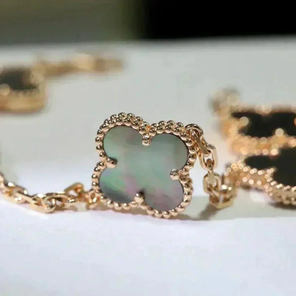 [Amore Jewelry] CLOVER 5 MOTIF GRAY MOP BRACELET COLLECTION