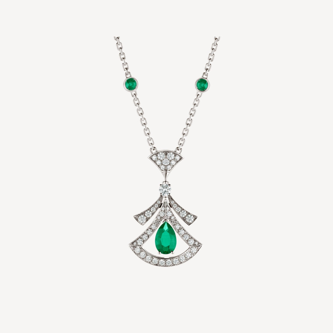 [Amore Jewelry]DREAM NECKLACE MALACHITE DIAMOND SILVER