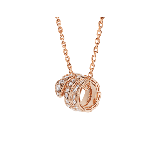[Amore Jewelry]SERPENTI PINK GOLD NECKLACE DOUBLE RING DIAMOND