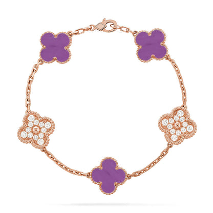 [Amore Jewelry] CLOVER 5 MOTIF VIOLET BRACELET COLLECTION