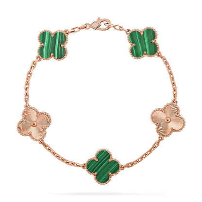 [Amore Jewelry] CLOVER 5 MOTIF MALACHITE BRACELET COLLECTION