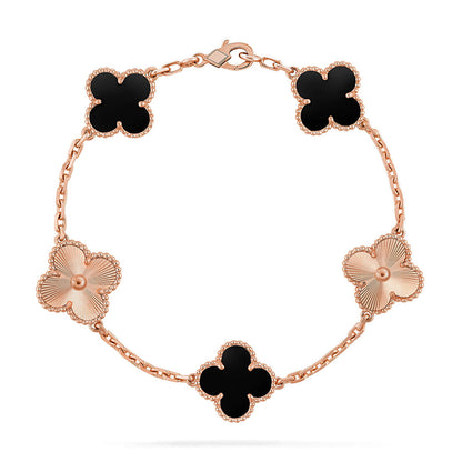 [Amore Jewelry] CLOVER 5 MOTIF ONYXS BRACELET COLLECTION