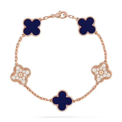 [Amore Jewelry]CLOVER 5 MOTIF LAPIS LAZULI BRACELET COLLECTION