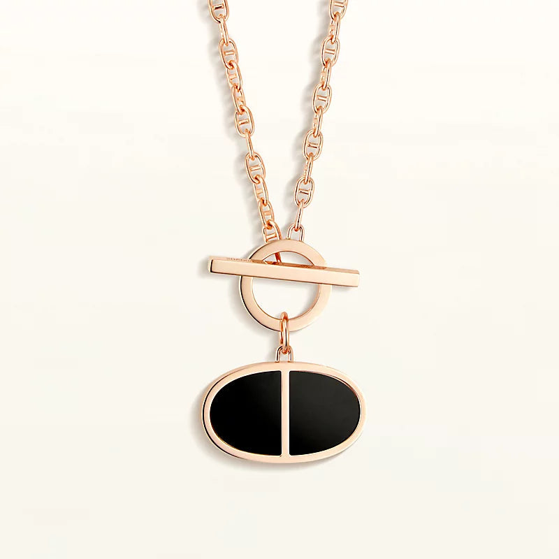 [Amore Jewelry]CHAINE VERSO BLACK CERAMIC NECKLACE