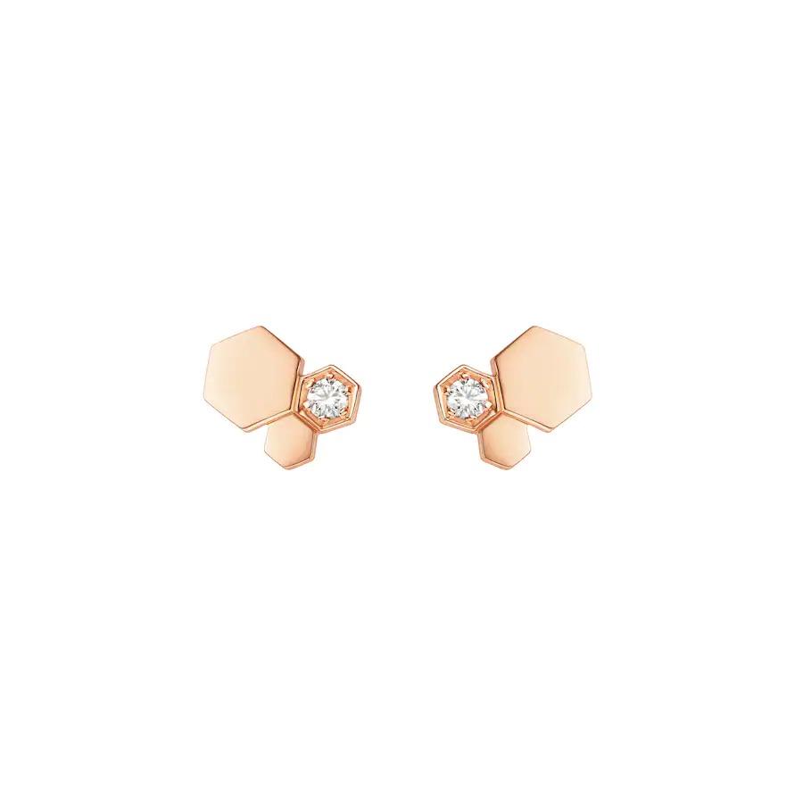 [Amore Jewelry]BEE LOVE PINK GOLD DIAMOND EARRINGS