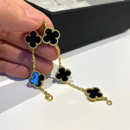 [Amore Jewelry]CLOVER  5 MOTIFS BLACK ONYX BRACELET