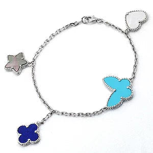 [Opulent Aurora]LUCKY SPRING SILVER BRACELET 4 MOTIF