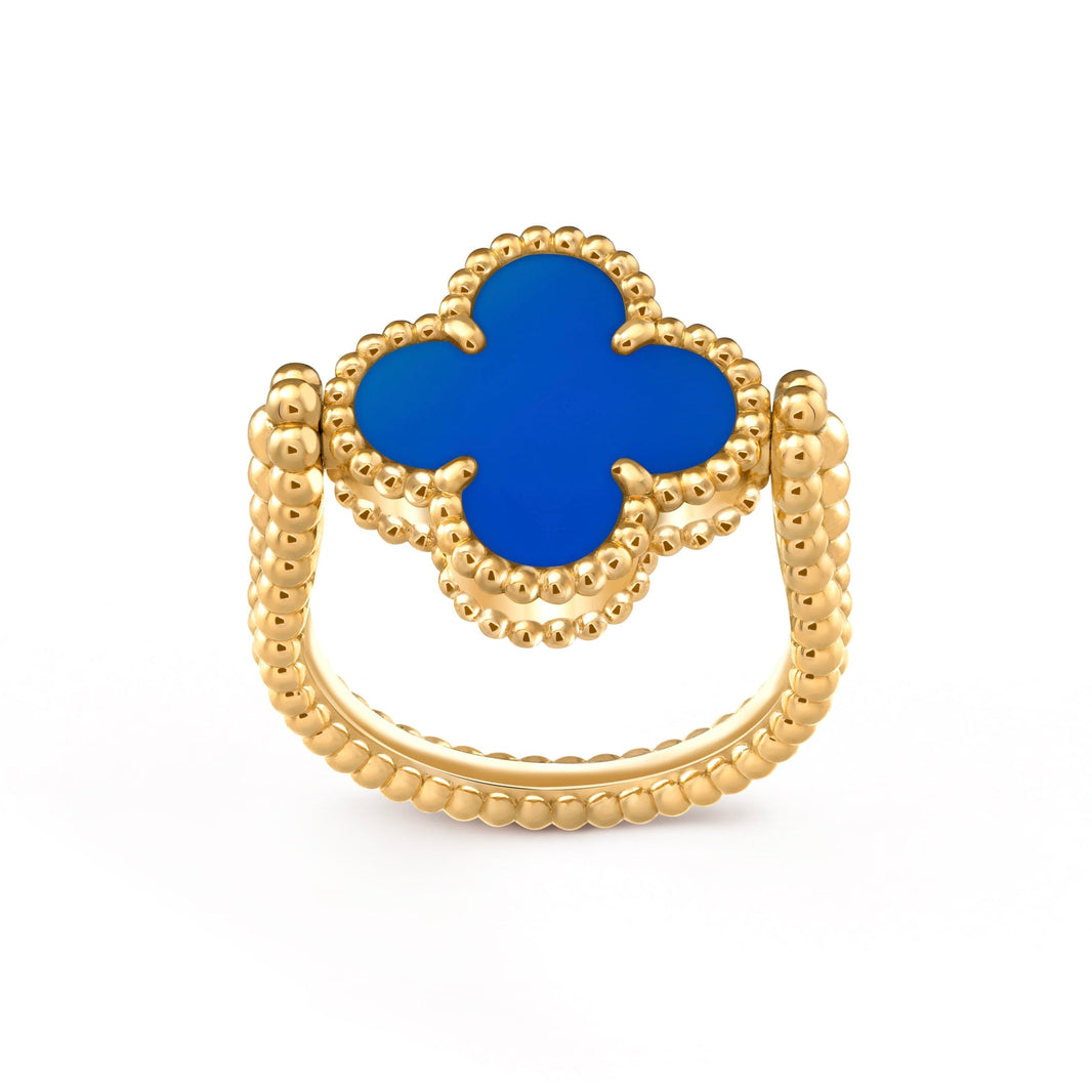 [Amore Jewelry]CLOVER RIVERSIBLE BLUE AGATE RING