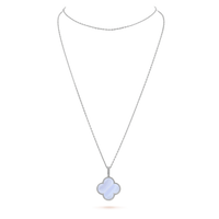 [Amore Jewelry]CLOVER SILVER CHALCEDONY BIG CLOVER NECKLACE