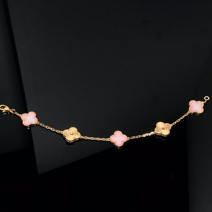 [Amore Jewelry]CLOVER BRACELET 5 MOTIF PINK AND PINK GOLD